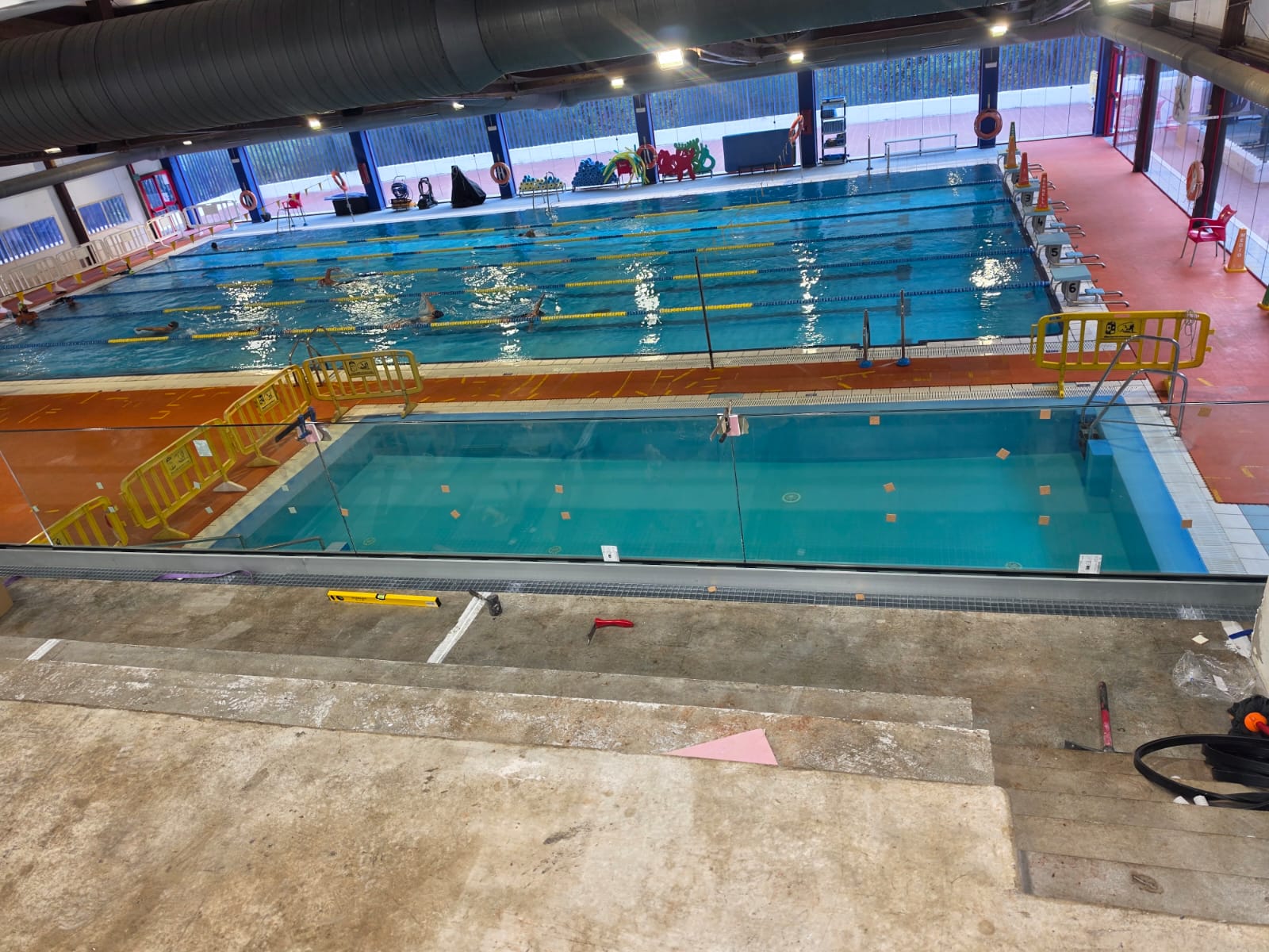 Vaso de la piscina María Peláez durante la reforma